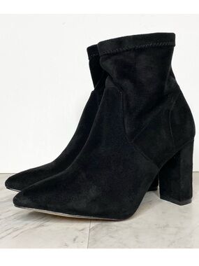 Catherine Malandrino Faux Suede Black Pointed Toe Bootie 9